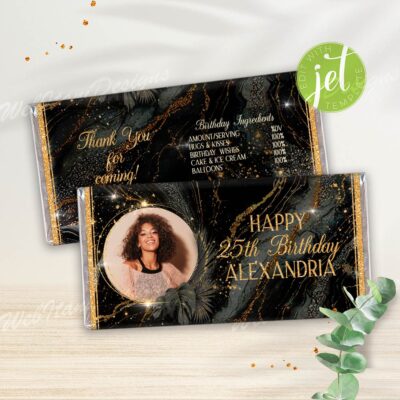 Black Gold candy bar wrappers with photo