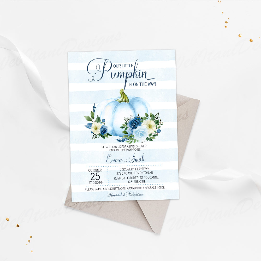 Little Pumpkin Baby Shower invitation
